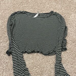 Striped Black and White Women's Top
